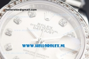 Rolex Datejust Swiss ETA 2671 Automatic Steel Case with Silver Dial Diamonds Markers Diamonds Bezel and Steel Bracelet (BP)