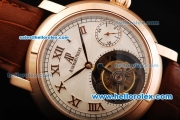 Audemars Piguet Jules Audemars Swiss Tourbillon Manual Winding Movement Rose Gold Case with White Dial and Rose Gold Roman Numerals