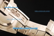Rolex GMT-Master II Swiss ETA 2836 Automatic Movement Black Dial with White Markers and Diamond Bezel/Diamond Strap