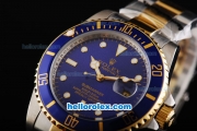 Rolex Submariner Automatic Movement Two Tone Strap with Blue Dial and Bezel