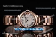 Cartier Ballon Bleu De Small Swiss Quartz Rose Gold Case/Bracelet with White Dial and Black Roman Numeral Markers