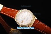 Rolex Datejust Automatic Movement ETA Coating Case with White Dial-Diamond Bezel