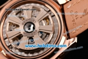 Breitling Bentley Motors Chrono Swiss Valjoux 7750 Automatic Rose Gold Case with Brown Leather Strap Stick Markers and White Dial