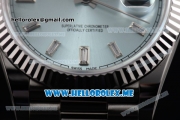 Rolex Day-Date Swiss ETA 2836 Automatic Stainless Steel Case/Bracelet with Blue Dial and Stick Markers (BP)