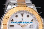 Rolex Yacht-Master Swiss ETA 2836 Automatic Two Tone Case/Bracelet with White Dial and Dot Markers - 1:1 Original (J12)