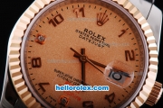 Rolex Datejust Oyster Perpetual Automatic with Rose Gold Bezel and Rose Gold Dial-Small Calendar