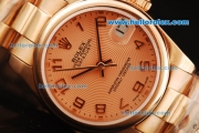 Rolex Datejust Automatic Movement Full Rose Gold with ETA Case and Arabic Numerals