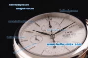 IWC Portofino Chronograph Swiss Valjoux 7750 Automatic Steel Case with White Dial and Stainless Steel Strap 1:1 Original