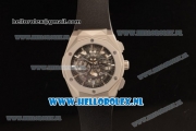 Hublot Classic Fusion Aerofusion Chronograph Orlinski Japanese Miyota OS20 Quartz Steel Case with Black Dial Stick Markers and Black Rubber Strap