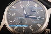 IWC Pilot's Watch Automatic Movement Steel Case with Black Dial and Whtie Arabic Numeral Markers