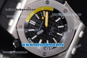 Audemars Piguet Royal Oak Offshore Diver Asia Automatic Steel Case Black Dial Stick Markers and Black Rubber Strap