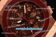 Hublot Big Bang Chrono Swiss Valjoux 7750 Automatic Rose Gold Case with Ceramic Bezel and Carbon Fiber Dial - 1:1 Original(H)