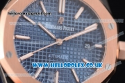 Audemars Piguet Royal Oak 36mm Asia ST16 Automatic PVD Case with Blue Dial Rose Gold Bezel and Blue Rubber Strap (EF)