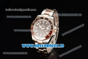 Rolex GTM-Master II 2836 Automatic Rose Gold Case with Black Dial Dots Markers and Two Tone Bracelet