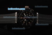 Hublot Big Bang King Chronograph Miyota Quartz Movement PVD Case with Black Dial and Black Rubber Strap