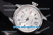 IWC Big Pilot DFB Limited Edition Clone IWC Original 51011 Automatic Steel Case with White Dial Black Leather Strap and Arabic Numeral/Stick Markers - 1:1 Original (ZF)