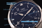 IWC Big Pilot Automatic Steel Case with White Numeral Markers Black Dial and Black Leather Strap