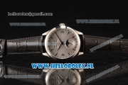 Jaeger-LECoultre Master Calendar 9015 Auto Steel Case with Grey Dial and Black Leather Strap