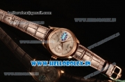 Rolex Cellini Date White Dial Rose Gold Swiss ETA 2836 With Black Leather Strap 50515 sbr