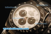 Rolex Daytona Chronograph Swiss Valjoux 7750 Automatic Movement PVD Case with White Arabic Numerals and PVD Strap