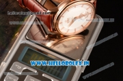 Omega De Ville Co-Axial Swiss ETA 2824 Automatic Rose Gold Case with Diamonds Markers Silver Dial and Brown Leather Strap