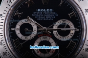 Rolex Daytona Oyster Perpetual Chronometer Automatic with Black Dial-White Bezel and Roman Marking