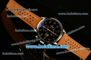 Tag Heuer Carrera Calibre 1887 Space X Chrono Miyota OS10 Quartz Steel Case with Brown Leahter Strap and Black Dial