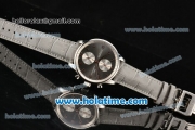 IWC Portuguese Chrono Swiss Valjoux 7750 Automatic Steel Case with Grey Dial and Grey Leather Strap