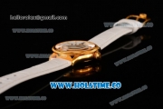 Rolex Cellini Time Asia 2813 Automatic Yellow Gold Case White Dial White Leather Strap and Stick/Roman Numeral Markers