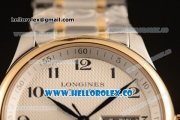 Longines Master Swiss ETA 2824 Automatic Two Tone Case with Two Tone Bracelet and White Dial