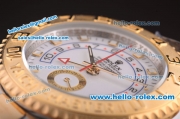 Rolex Yacht Master II Oyster Perpetual Chronometer Automatic with White Dial-Gold Bezel