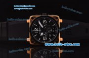 Bell & Ross BR 01-94 Chronograph Miyota Quartz Rose Gold Case with Black Dial and PVD Bezel