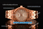 Audemars Piguet Royal Oak Clone AP Calibre 3120 Automatic Full Rose Gold with Grey Dial and Stick Markers (EF)