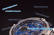 Breitling Chronomat B01 GMT Swiss Valjoux 7750 Automatic Steel Case/Strap with Diamond Bezel and Blue Dial