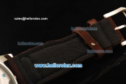 IWC Big Pilot Manual Winding Movement Steel Case with Black Dial and Brown Leather Strap