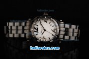 Chopard Happy Sport Miyota Quartz Movement PVD Case with White Dial and Black Markers-Lady Size