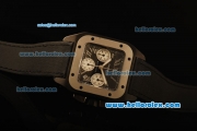 Cartier Santos 100 Swiss ETA 7753 Automatic Titanium Case with Black Dial and Black Nylon Strap - 1:1 Original