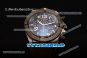 Breitling Avenger Seawolf Miyota Quartz PVD Case with Black Dial and Black Rubber Strap - Arabic Numeral Markers