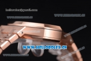 Audemars Piguet Royal Oak Seiko VK64 Quartz Rose Gold Case/Bracelet Silver Dial and Stick Markers (EF)