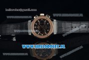 Hublot Classic Fusion Chronograph Swiss Valjoux 7750 Automatic Rose Gold Case with Black Dial Stick Markers and Black Genuine Leather Strap