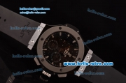 Hublot Aero Bang Chronograph Swiss Valjoux 7750 Automatic Ceramic Case with Titanium Bezel Stick Markers and Black Dial