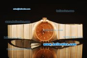 Omega Constellation Swiss Quartz Steel Case with Rose Gold Bezel and Rose Gold Dial-Rose Gold Stick Markers