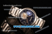 Cartier Rotonde De Miyota Quartz Steel Case/Bracelet with Blue Dial