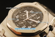 Audemars Piguet Royal Oak Chronograph Quartz Full Steel with Black Dial and Numeral Marker