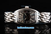 Franck Muller Conquistador Swiss ETA 2824 Automatic Movement Full Steel with Black Dial and Silver Numeral Markers