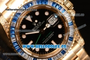 Rolex GMT-Master II Diamond Bezel With Original Functional Movement YG Case 116758SA pave