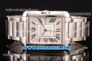 Cartier Tank Anglaise Miyota 9015 Automatic Steel Case/Bracelet with Silver Dial and Roman Numeral Markers