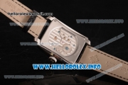 Patek Philippe Gondolo Asia Automatic Steel Case with White Dial Black Leather Strap and Stick Markers
