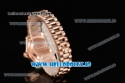 Rolex Datejust Swiss ETA 2671 Automatic Rose Gold Case with Brown Dial Stick Markers and Rose Gold Bracelet (BP)