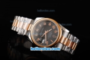 Rolex Datejust Automatic Two Tone with Black Dial and Rose Gold Bezel